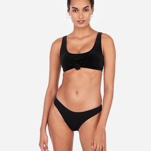 EXPRESS Velvet Knot Front Scoop Neck Bikini Set